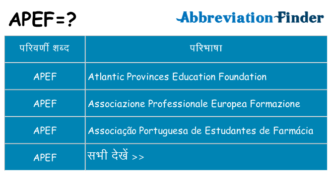 apef का क्या अर्थ है