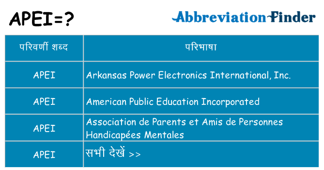 apei का क्या अर्थ है