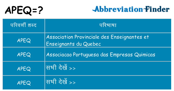apeq का क्या अर्थ है