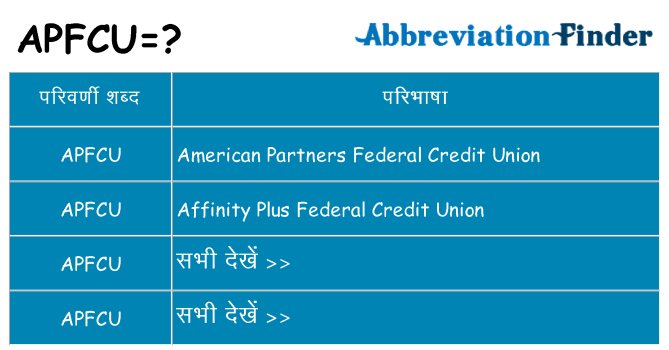 apfcu का क्या अर्थ है