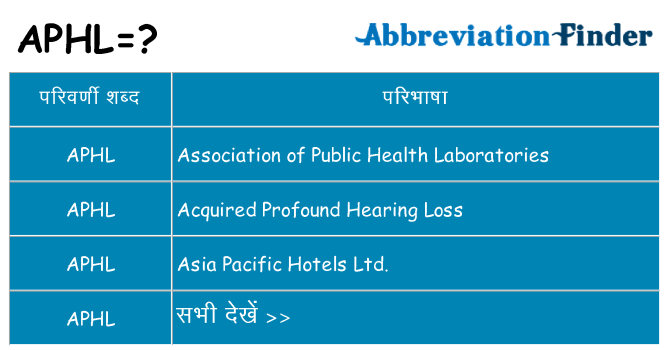 aphl का क्या अर्थ है