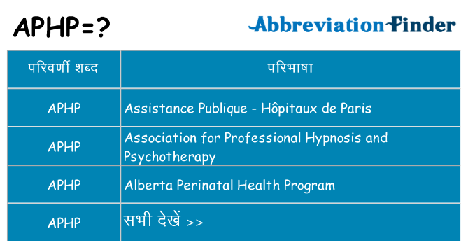 aphp का क्या अर्थ है