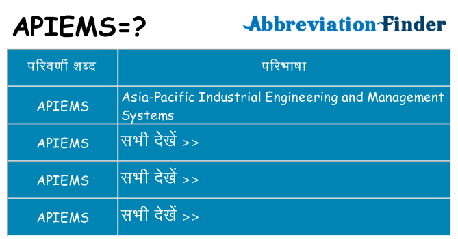 apiems का क्या अर्थ है