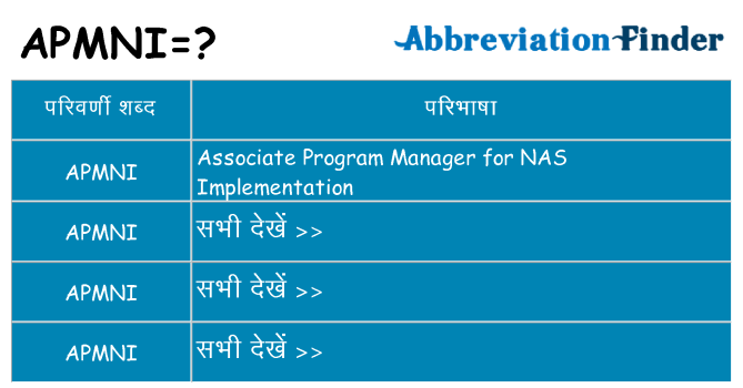 apmni का क्या अर्थ है