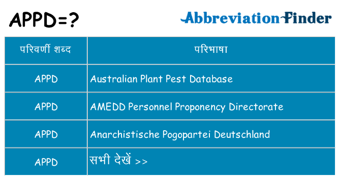 appd का क्या अर्थ है