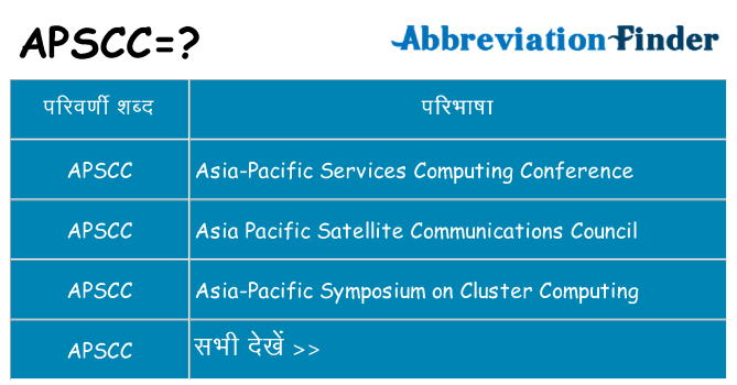 apscc का क्या अर्थ है