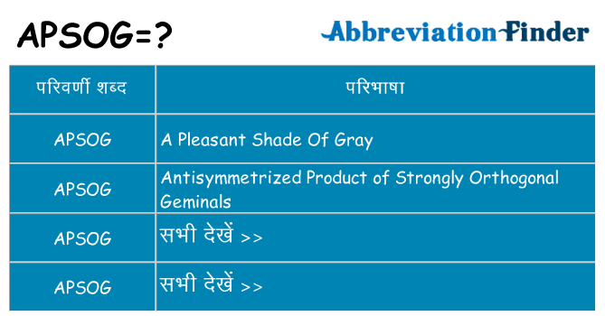 apsog का क्या अर्थ है