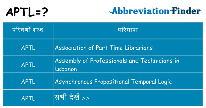 aptl का क्या अर्थ है