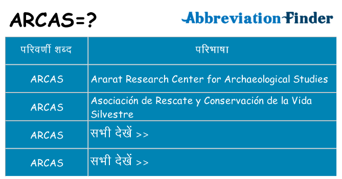 arcas का क्या अर्थ है