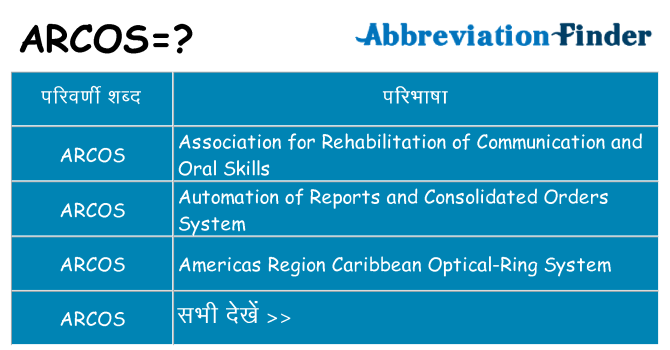 arcos का क्या अर्थ है