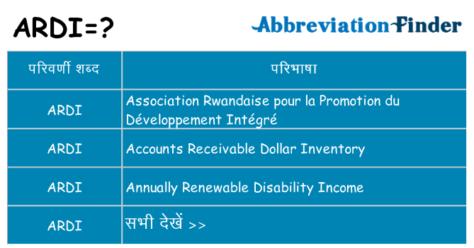 ardi का क्या अर्थ है