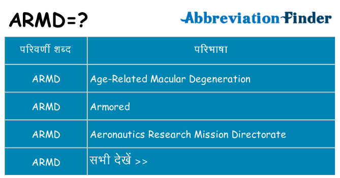 armd का क्या अर्थ है