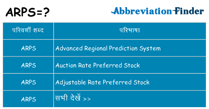 arps का क्या अर्थ है