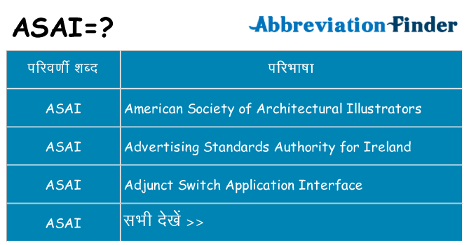 asai का क्या अर्थ है