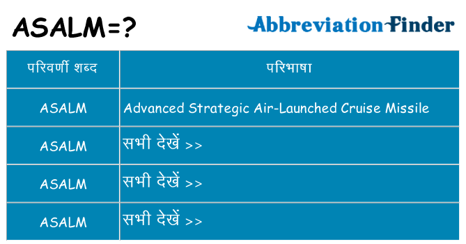 asalm का क्या अर्थ है