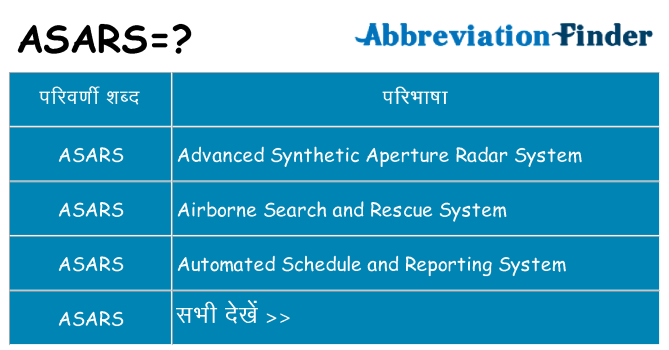 asars का क्या अर्थ है