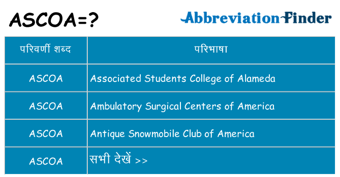 ascoa का क्या अर्थ है