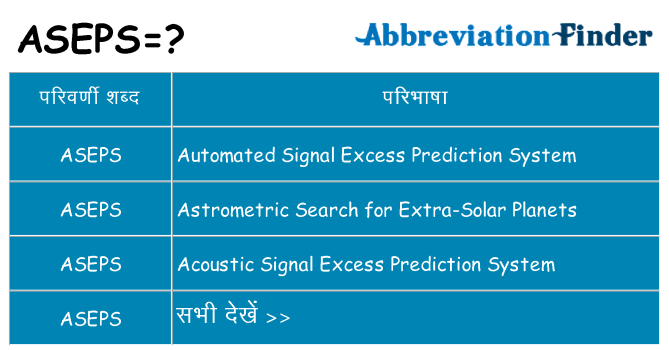 aseps का क्या अर्थ है