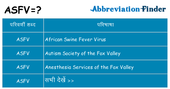 asfv का क्या अर्थ है