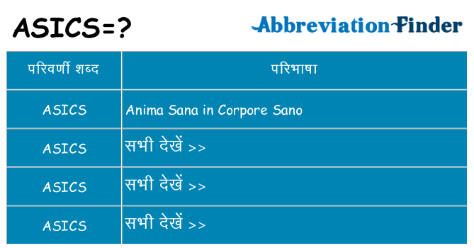 asics का क्या अर्थ है