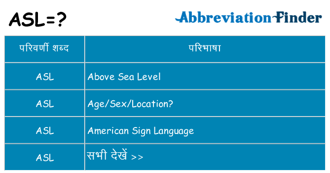 asl का क्या अर्थ है