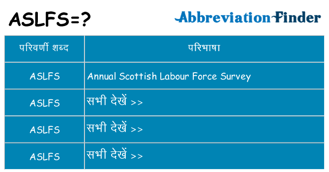 aslfs का क्या अर्थ है