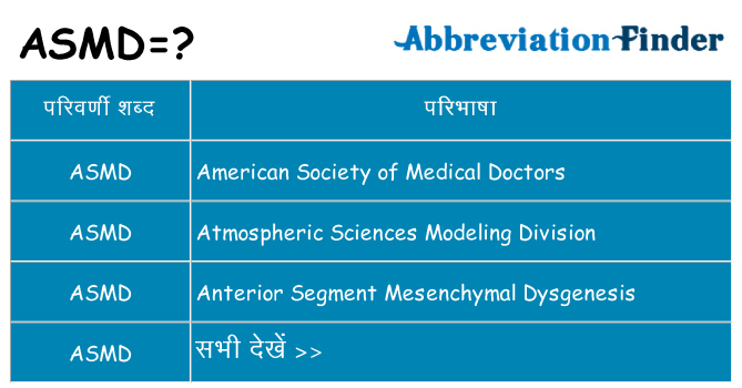 asmd का क्या अर्थ है