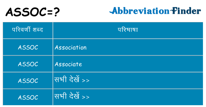 assoc का क्या अर्थ है