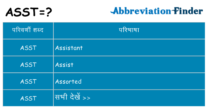 asst का क्या अर्थ है