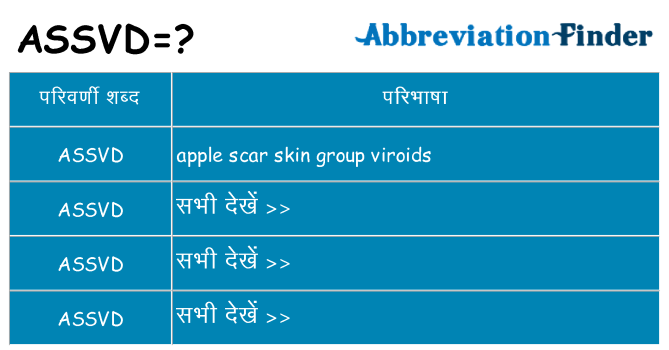 assvd का क्या अर्थ है