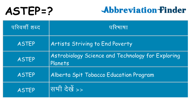 astep का क्या अर्थ है