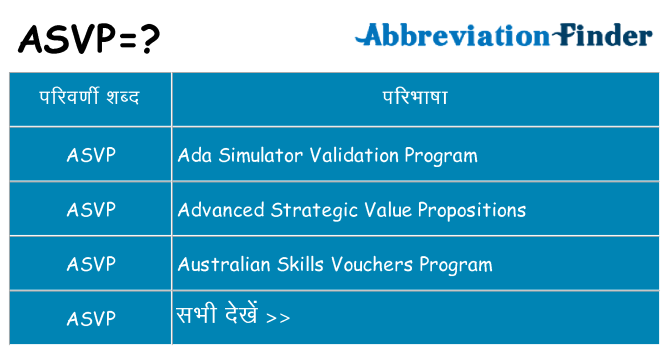 asvp का क्या अर्थ है