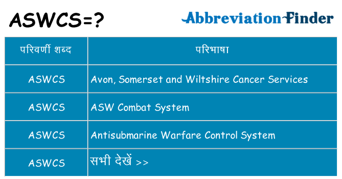 aswcs का क्या अर्थ है