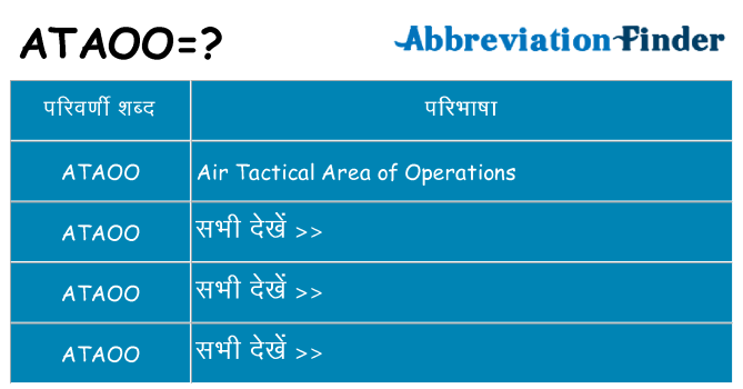 ataoo का क्या अर्थ है