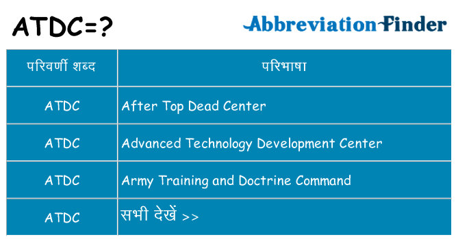 atdc का क्या अर्थ है