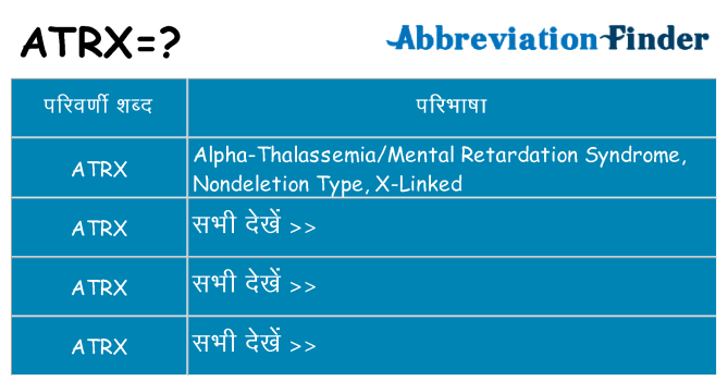 atrx का क्या अर्थ है