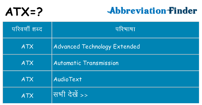 atx का क्या अर्थ है