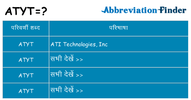atyt का क्या अर्थ है