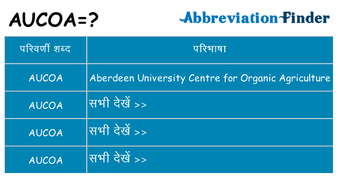 aucoa का क्या अर्थ है