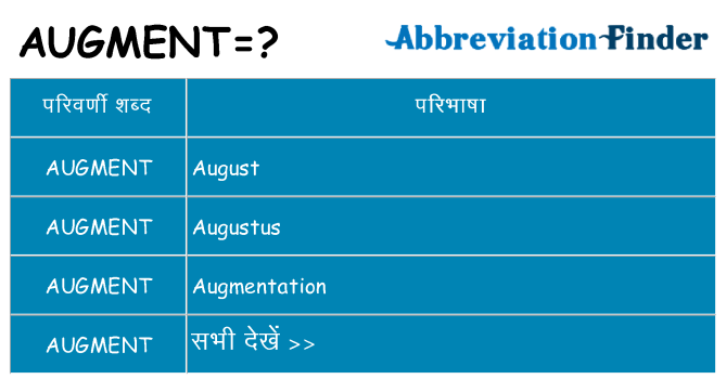 augment का क्या अर्थ है
