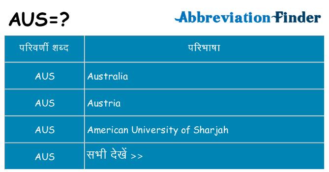 aus का क्या अर्थ है