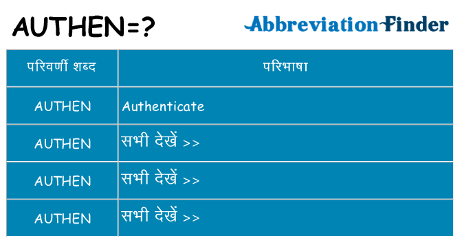 authen का क्या अर्थ है