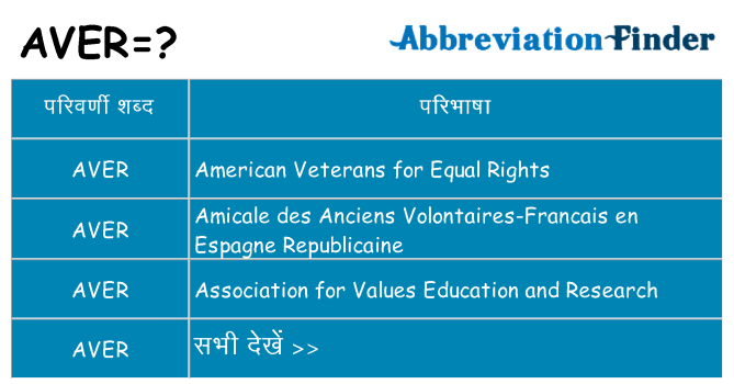 aver का क्या अर्थ है
