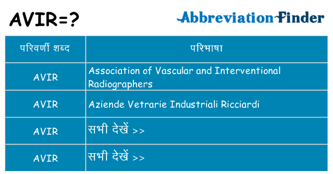 avir का क्या अर्थ है
