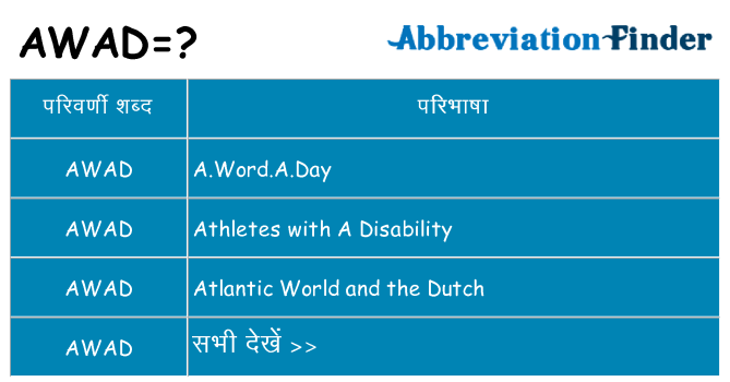 awad का क्या अर्थ है