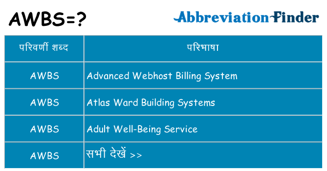 awbs का क्या अर्थ है