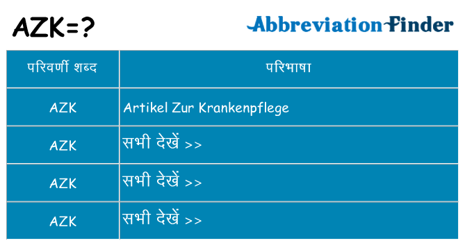 azk का क्या अर्थ है
