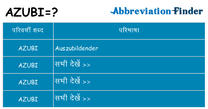azubi का क्या अर्थ है