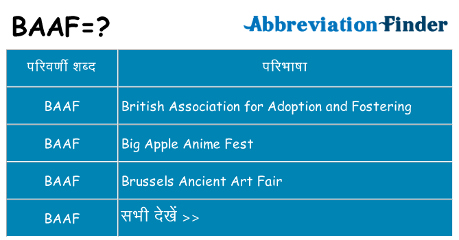 baaf का क्या अर्थ है