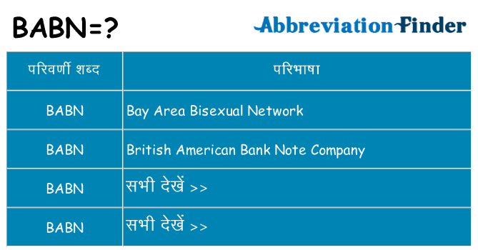 babn का क्या अर्थ है